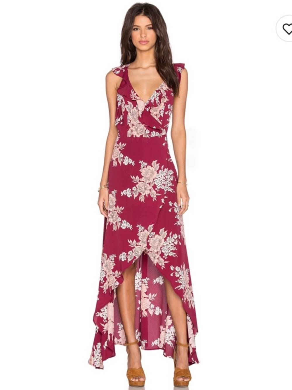 Privacy Please floral Fillmore wrap ruffle dress in Calico maxi feminine